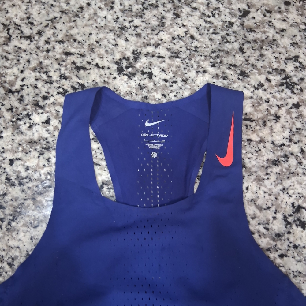 Nike Dri-FIT Royal Blue Racerback Tank with Pink Swoosh